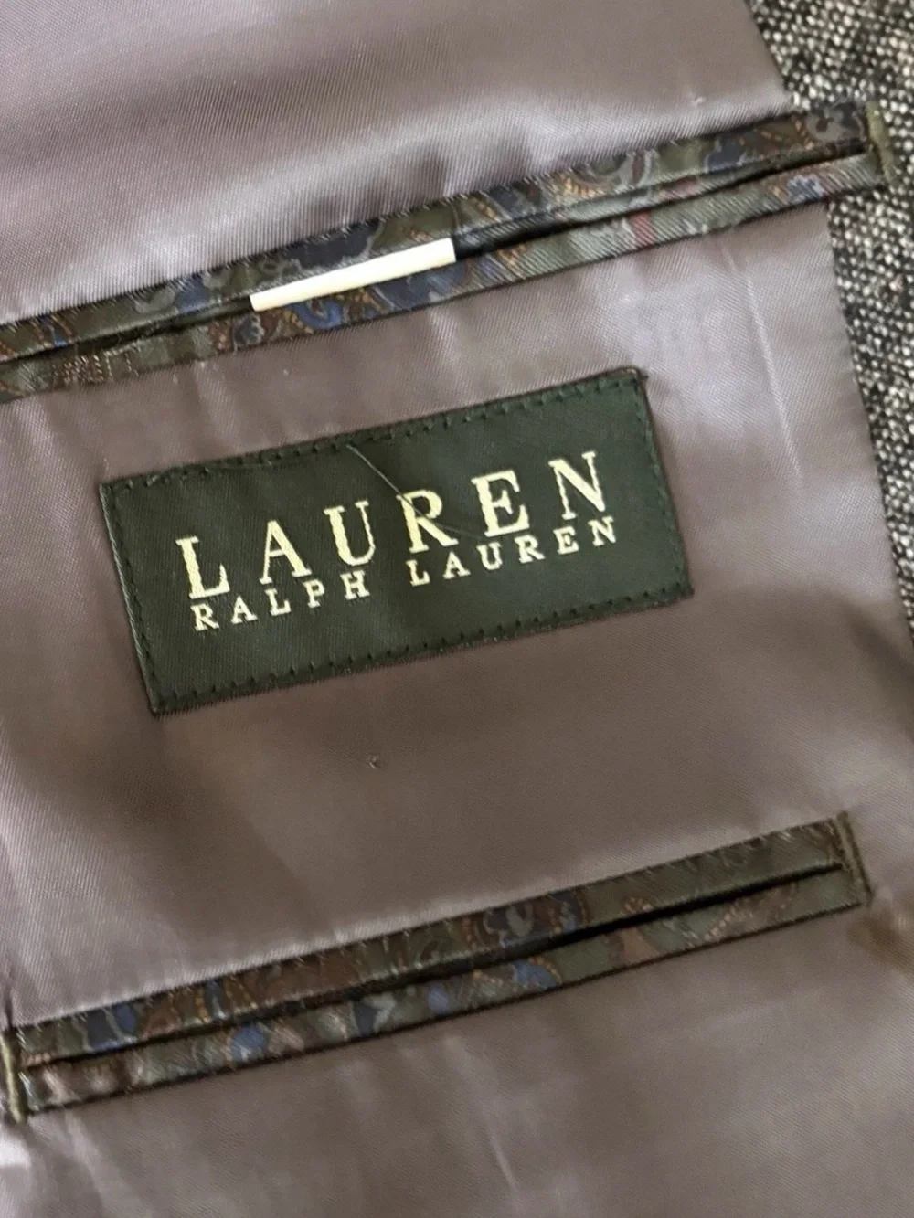 Lauren Ralph Lauren Charcoal Gray Sport Coat with Brown Elbow Patches